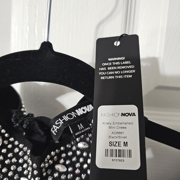 HP🎉 Fashion Nova Kristy Embellished Mini Dress - Size M - Picture 13 of 15